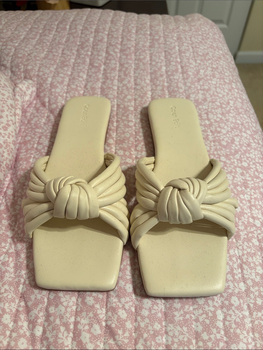Neutral Knot-Front Slide Sandals - Women.  Nordstrom brand.